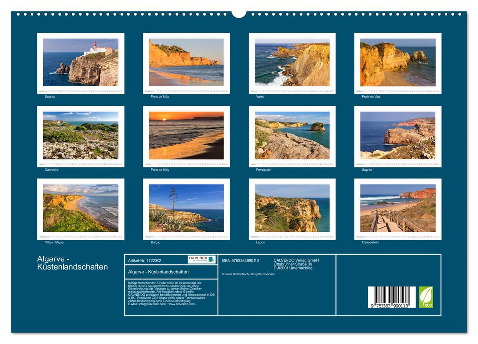 Algarve - Küstenlandschaften (CALVENDO Premium Wandkalender 2025)