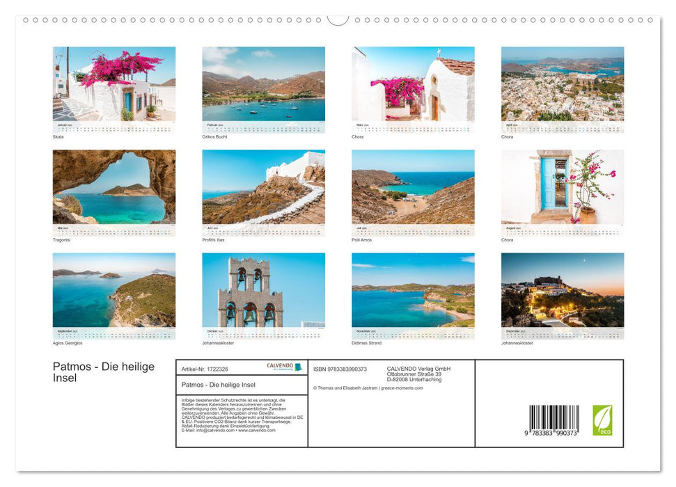 Patmos - Die heilige Insel (CALVENDO Premium Wandkalender 2025)