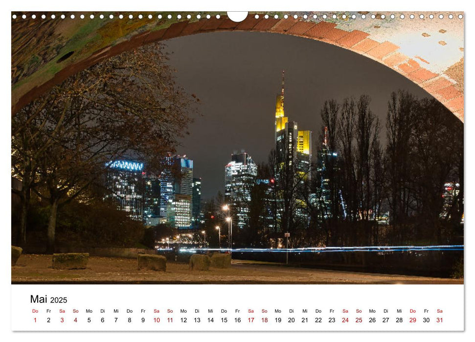 Frankfurt by Night - Die Metropole bei Nacht (CALVENDO Wandkalender 2025)