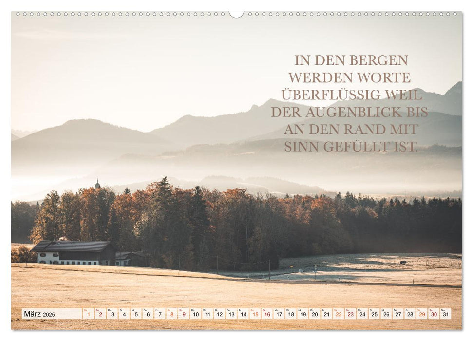 Berge und Sprüche zur Motivation und Inspiration (CALVENDO Premium Wandkalender 2025)