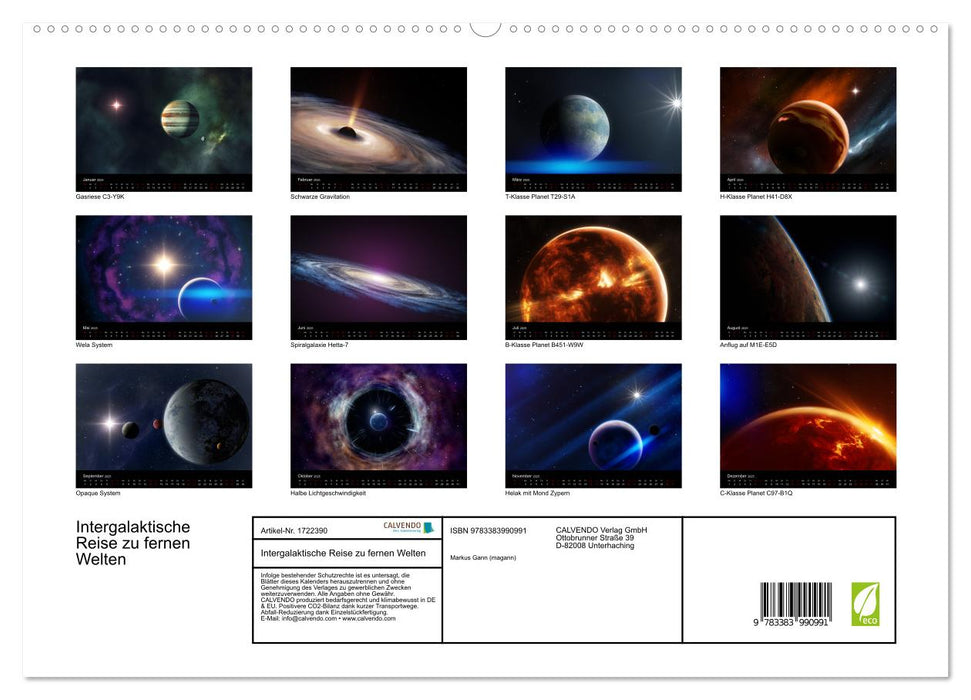 Intergalaktische Reise zu fernen Welten (CALVENDO Premium Wandkalender 2025)