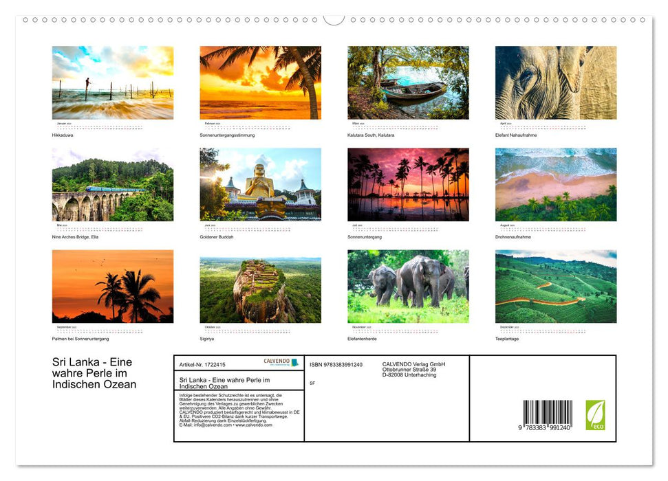 Sri Lanka - Eine wahre Perle im Indischen Ozean (CALVENDO Premium Wandkalender 2025)