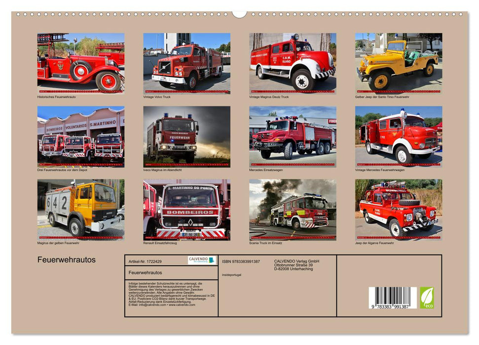 Feuerwehrautos (CALVENDO Premium Wandkalender 2025)