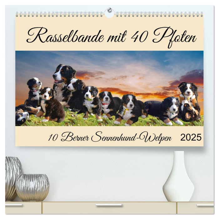 Rasselbande mit 40 Pfoten (CALVENDO Premium Wandkalender 2025)