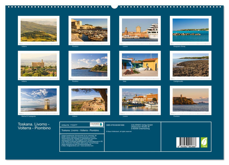 Toskana. Livorno - Volterra - Piombino (CALVENDO Premium Wandkalender 2025)