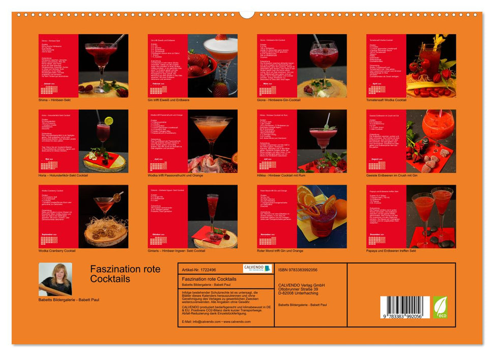 Faszination rote Cocktails (CALVENDO Premium Wandkalender 2025)