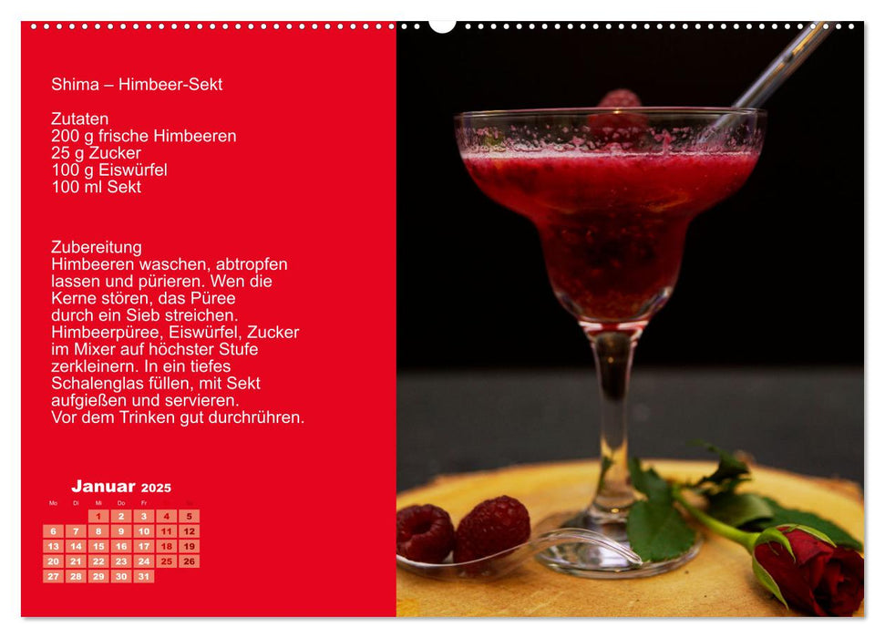 Faszination rote Cocktails (CALVENDO Premium Wandkalender 2025)