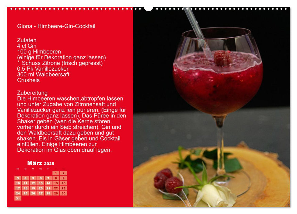 Faszination rote Cocktails (CALVENDO Premium Wandkalender 2025)