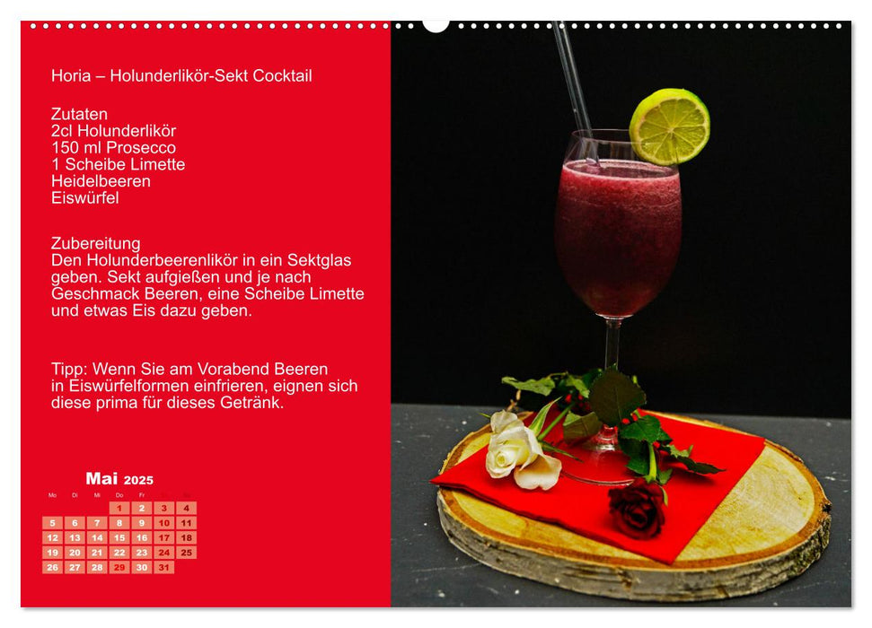 Faszination rote Cocktails (CALVENDO Premium Wandkalender 2025)