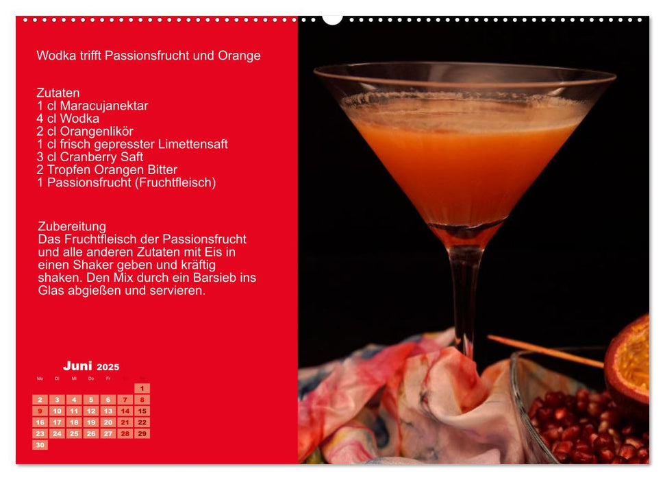 Faszination rote Cocktails (CALVENDO Premium Wandkalender 2025)