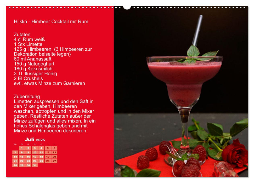 Faszination rote Cocktails (CALVENDO Premium Wandkalender 2025)