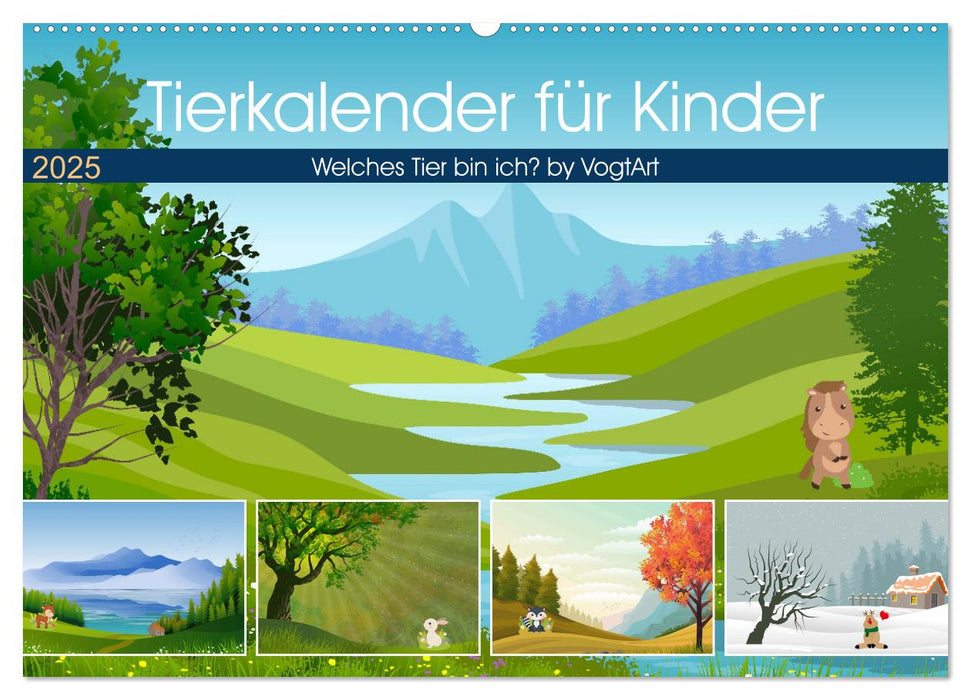 Tierkalender für Kinder (CALVENDO Wandkalender 2025)