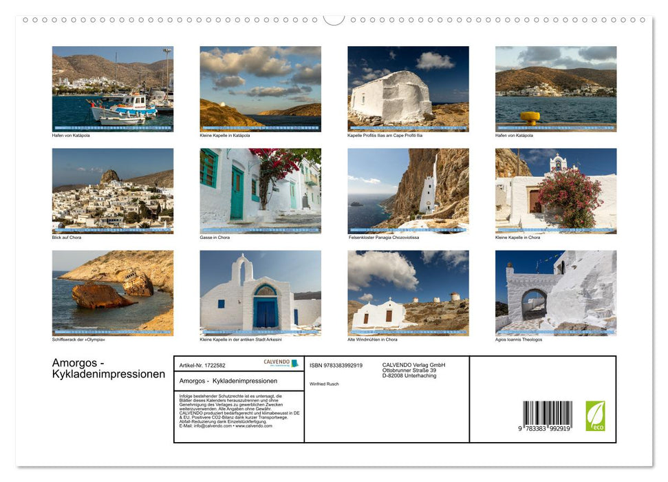 Amorgos - Kykladenimpressionen (CALVENDO Premium Wandkalender 2025)