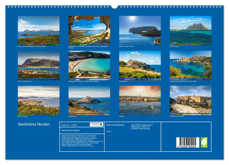 Sardiniens Norden (CALVENDO Premium Wandkalender 2025)