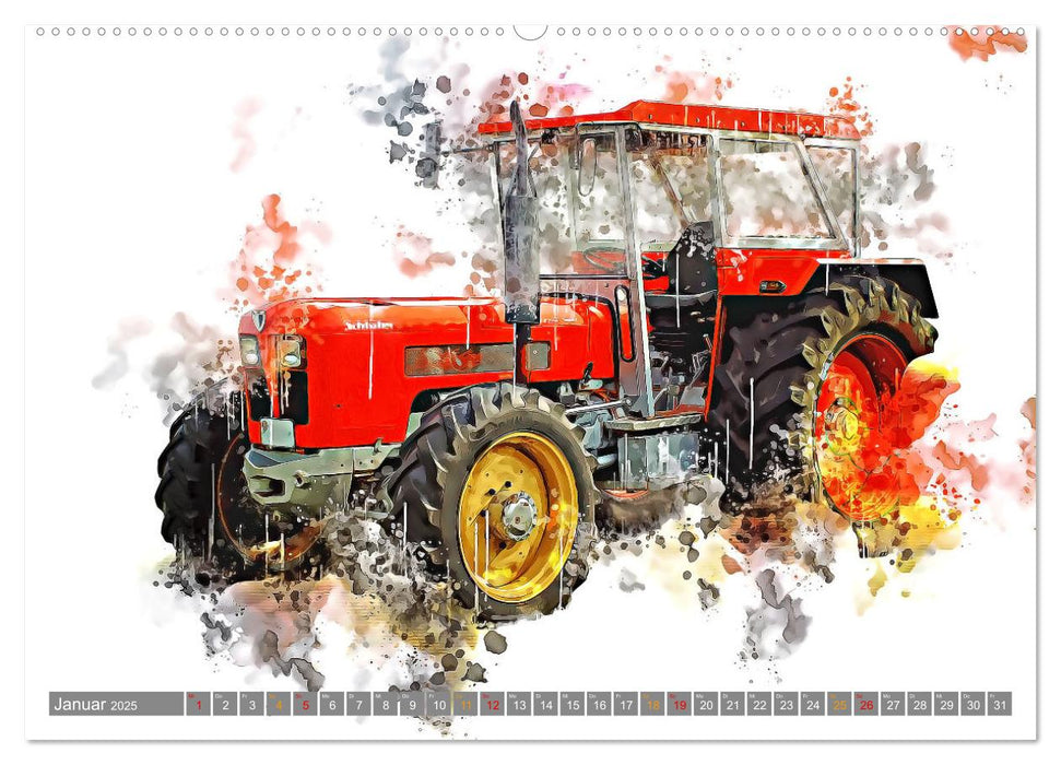 Traktoren Oldtimer Kraftpakete (CALVENDO Premium Wandkalender 2025)