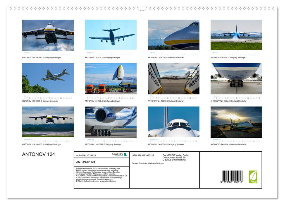 ANTONOV 124 (CALVENDO Wandkalender 2025)