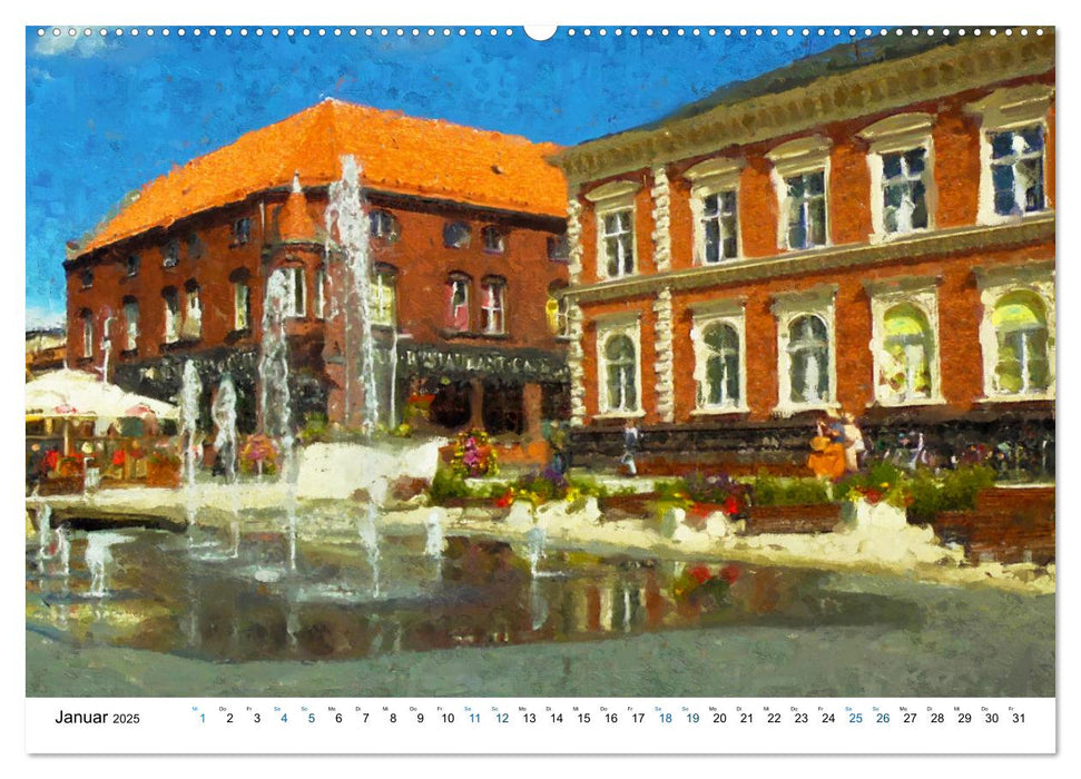 Polnische Ostseeküste - Gemalt von Swinemünde bis Danzig (CALVENDO Premium Wandkalender 2025)