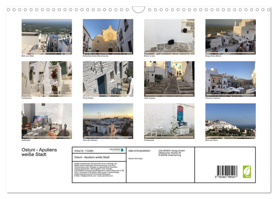 Ostuni - Apuliens weiße Stadt (CALVENDO Wandkalender 2025)