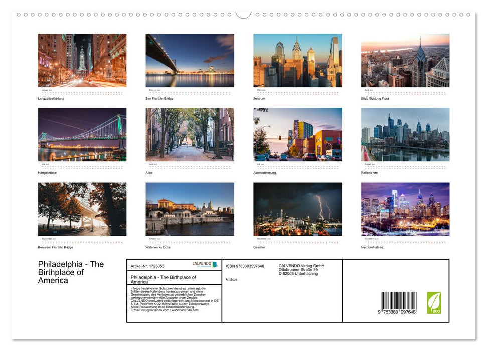 Philadelphia - The Birthplace of America (CALVENDO Premium Wandkalender 2025)