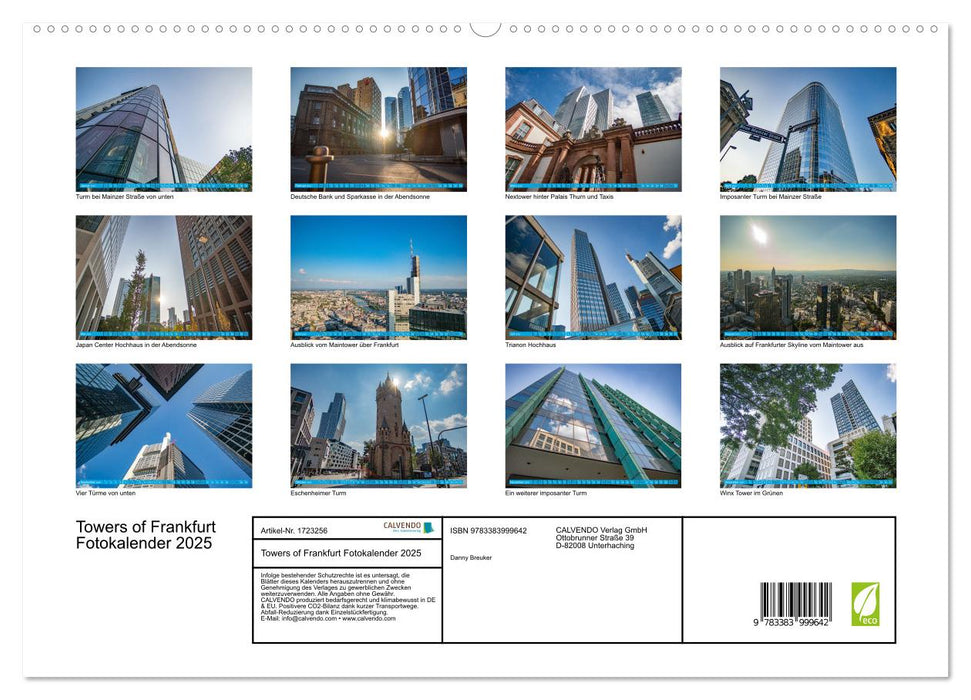 Towers of Frankfurt Fotokalender 2025 (CALVENDO Wandkalender 2025)