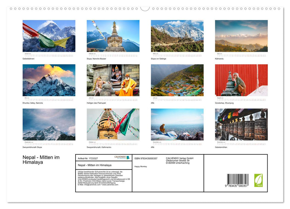 Nepal - Mitten im Himalaya (CALVENDO Premium Wandkalender 2025)