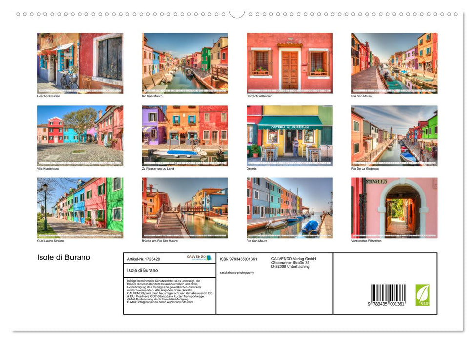 Isole di Burano (CALVENDO Premium Wandkalender 2025)