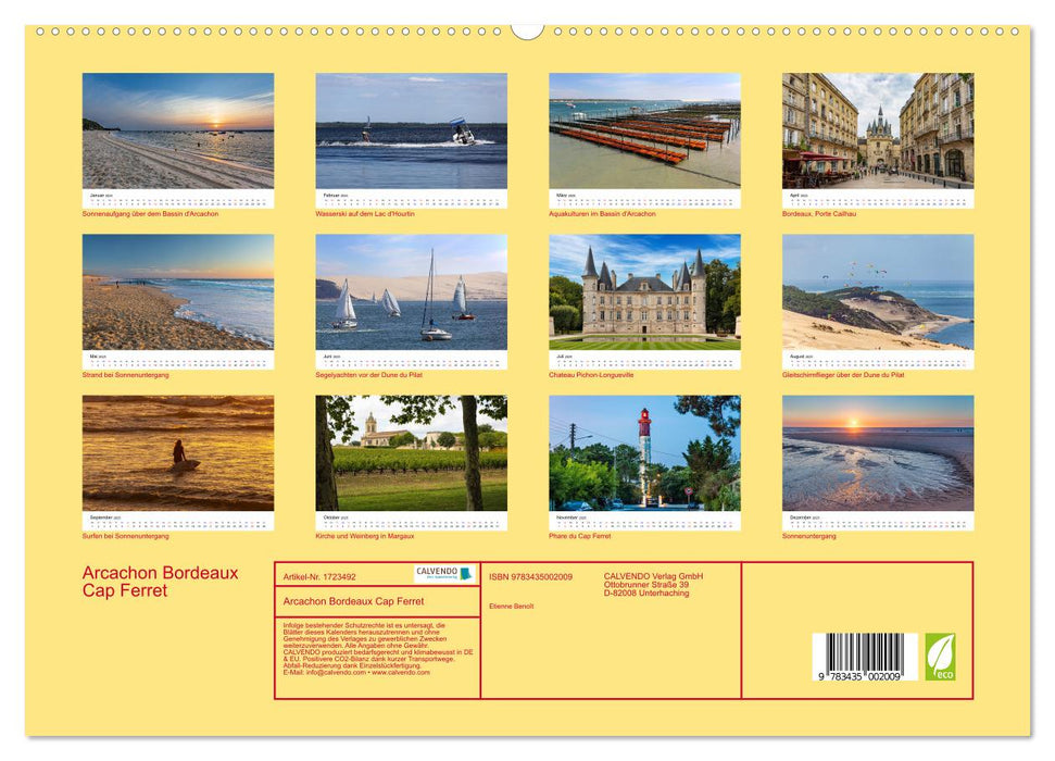 Arcachon Bordeaux Cap Ferret (CALVENDO Premium Wandkalender 2025)