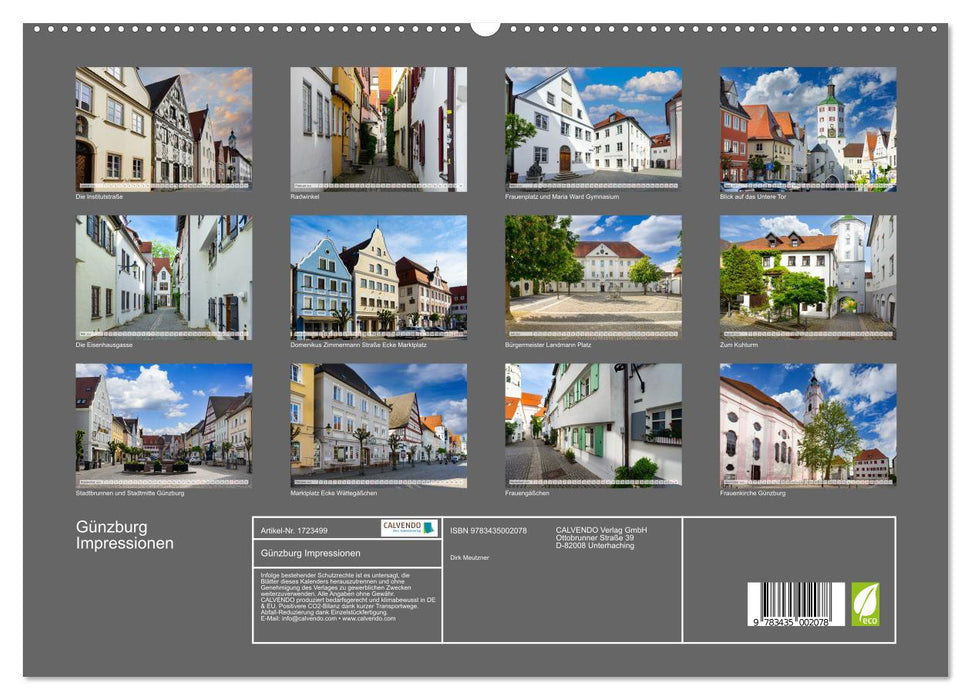 Günzburg Impressionen (CALVENDO Premium Wandkalender 2025)