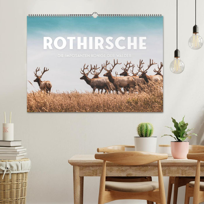 Rothirsche - Die imposanten Könige der Wälder. (CALVENDO Wandkalender 2025)