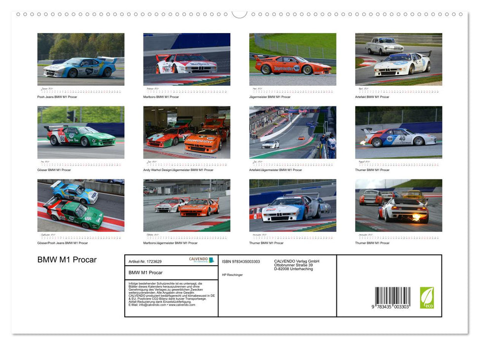 BMW M1 Procar (CALVENDO Premium Wandkalender 2025)