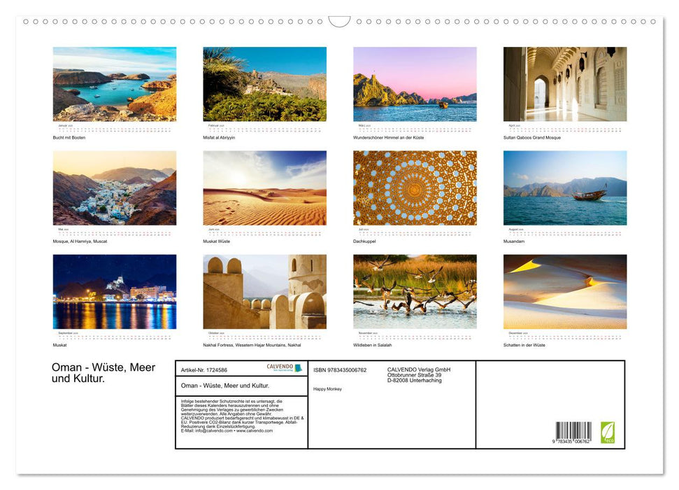 Oman - Wüste, Meer und Kultur. (CALVENDO Wandkalender 2025)