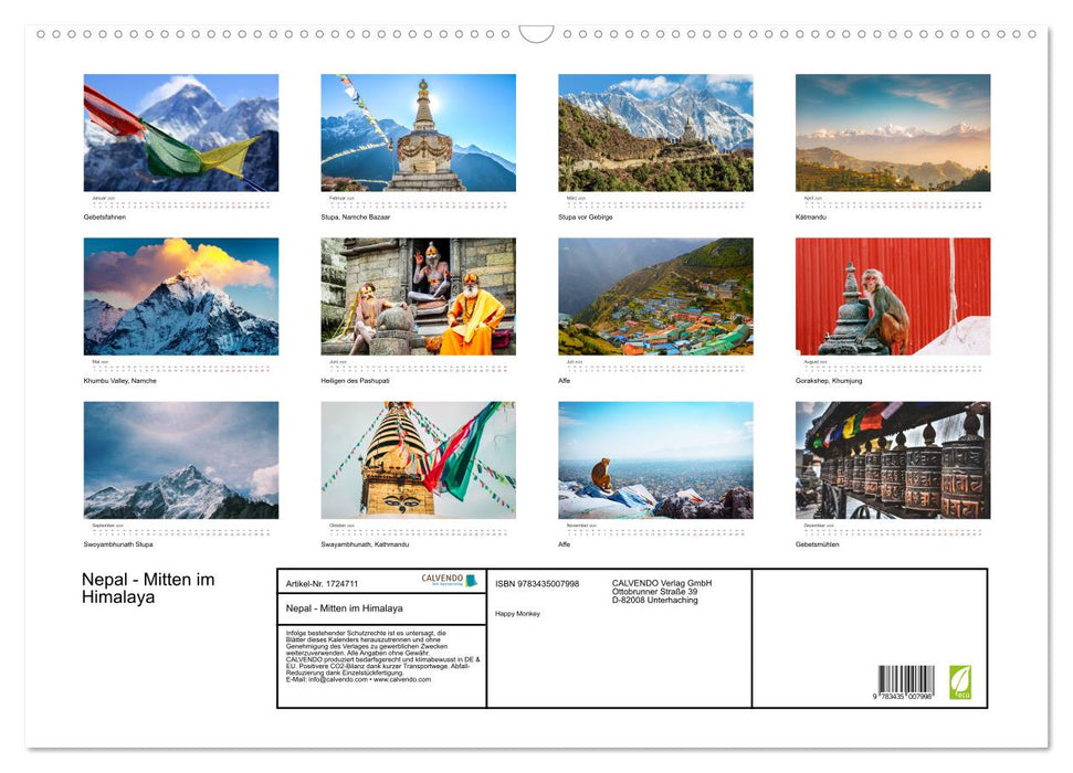 Nepal - Mitten im Himalaya (CALVENDO Wandkalender 2025)