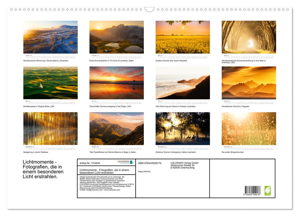 Lichtmomente - Fotografien, die in einem besonderen Licht erstrahlen. (CALVENDO Wandkalender 2025)
