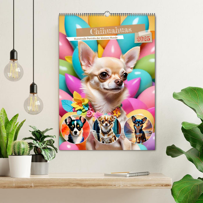 Chihuahuas. Kunstvolle Porträts der kleinen Hunde (CALVENDO Wandkalender 2025)