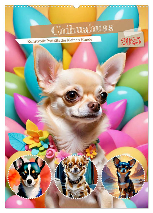 Chihuahuas. Kunstvolle Porträts der kleinen Hunde (CALVENDO Wandkalender 2025)