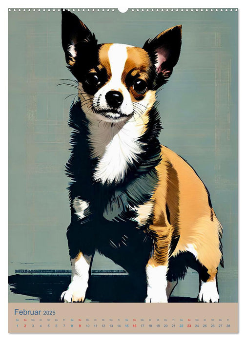 Chihuahuas. Kunstvolle Porträts der kleinen Hunde (CALVENDO Wandkalender 2025)