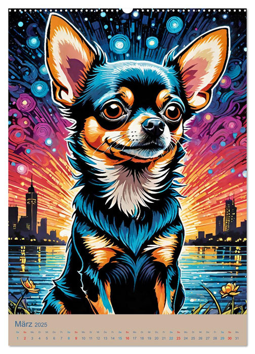 Chihuahuas. Kunstvolle Porträts der kleinen Hunde (CALVENDO Wandkalender 2025)