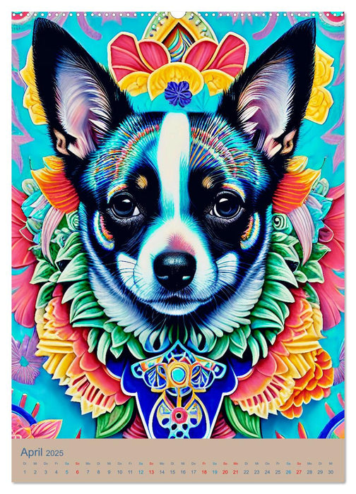 Chihuahuas. Kunstvolle Porträts der kleinen Hunde (CALVENDO Wandkalender 2025)