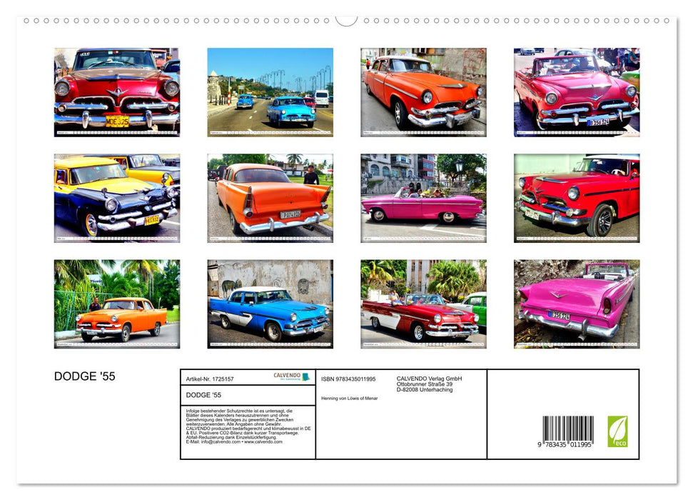 DODGE '55 (CALVENDO Premium Wandkalender 2025)