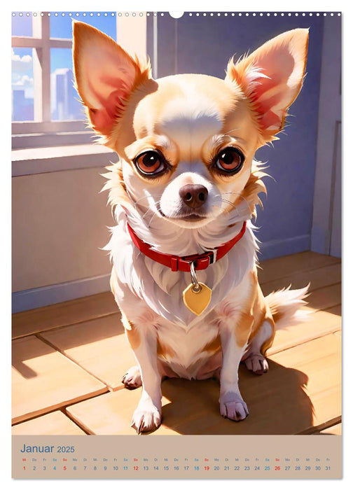 Chihuahuas. Kunstvolle Porträts der kleinen Hunde (CALVENDO Premium Wandkalender 2025)