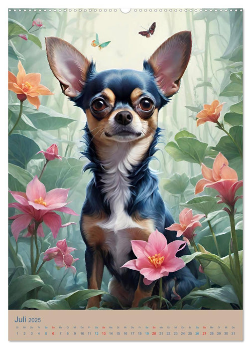 Chihuahuas. Kunstvolle Porträts der kleinen Hunde (CALVENDO Premium Wandkalender 2025)