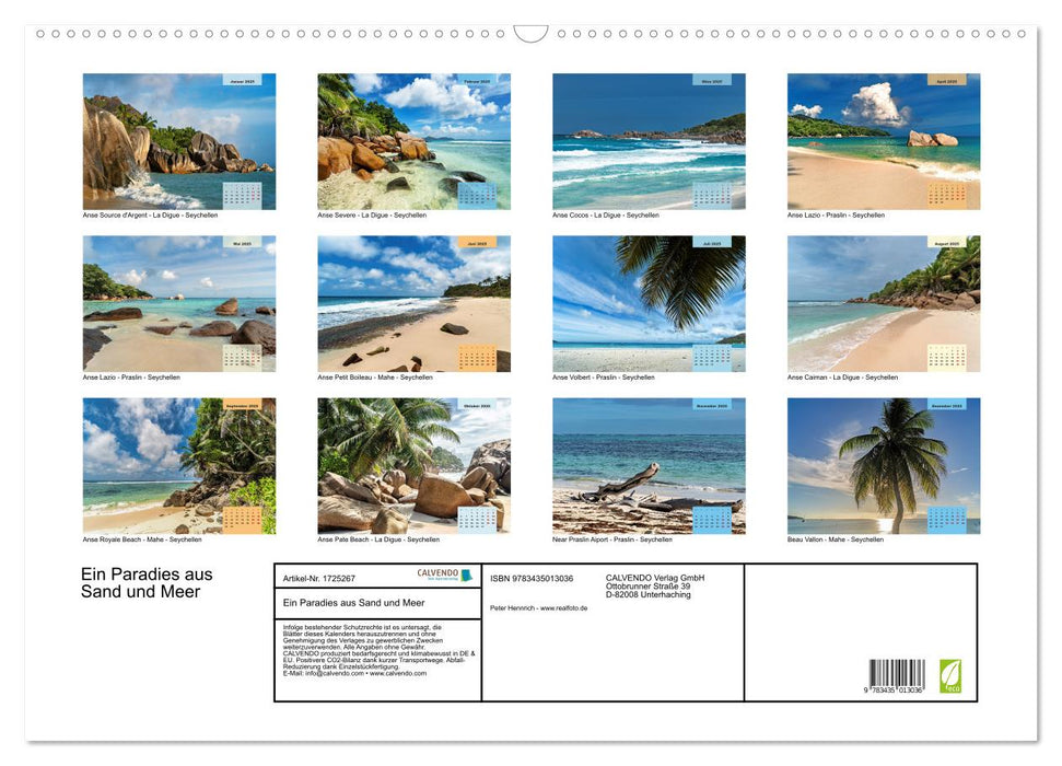 Ein Paradies aus Sand und Meer (CALVENDO Wandkalender 2025)