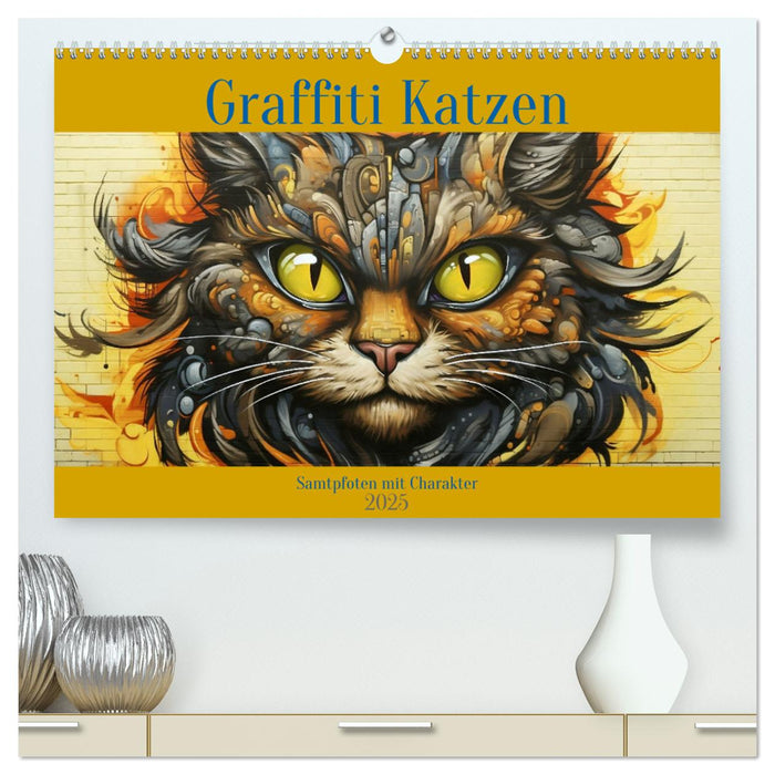 Graffiti Katzen (CALVENDO Premium Wandkalender 2025)