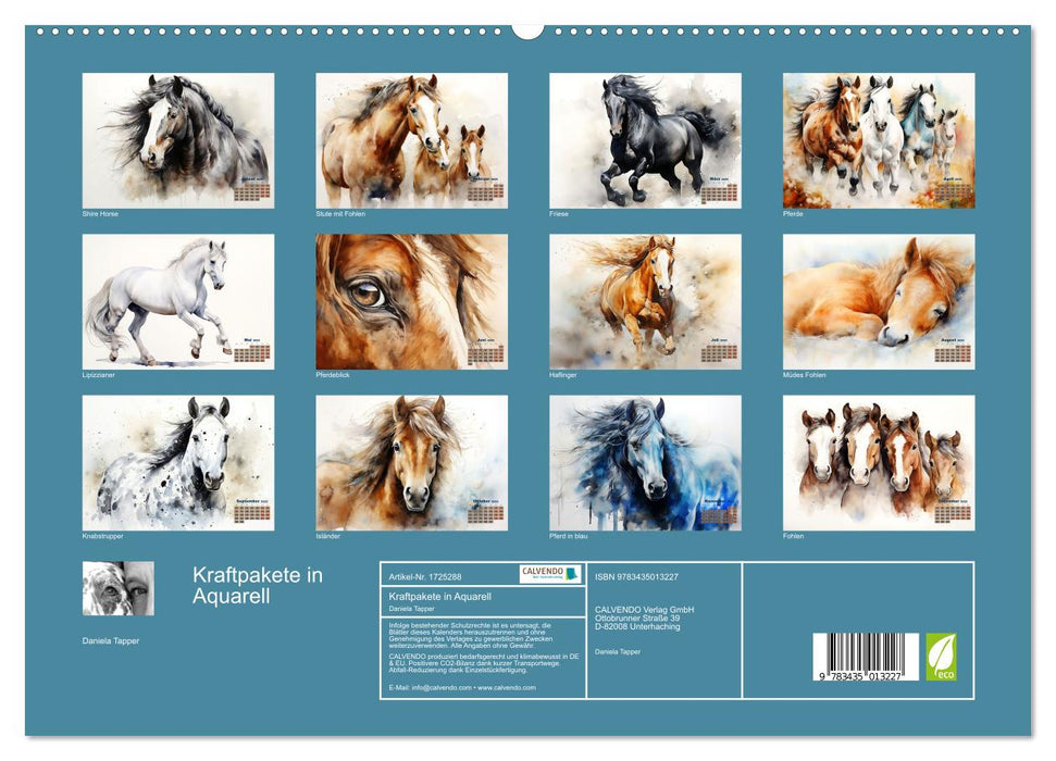 Kraftpakete in Aquarell (CALVENDO Premium Wandkalender 2025)