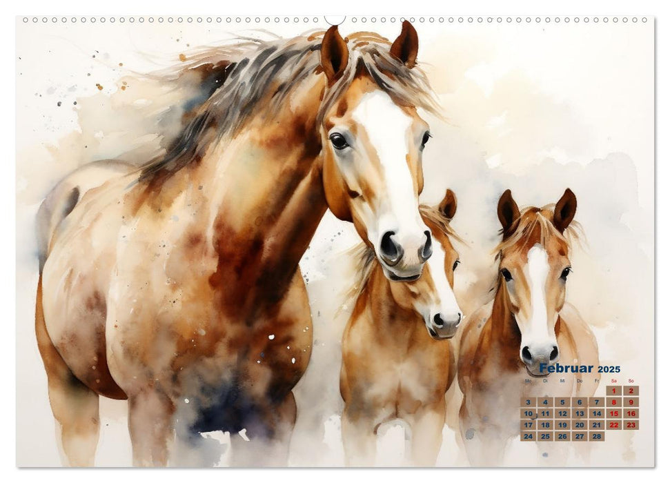 Kraftpakete in Aquarell (CALVENDO Premium Wandkalender 2025)