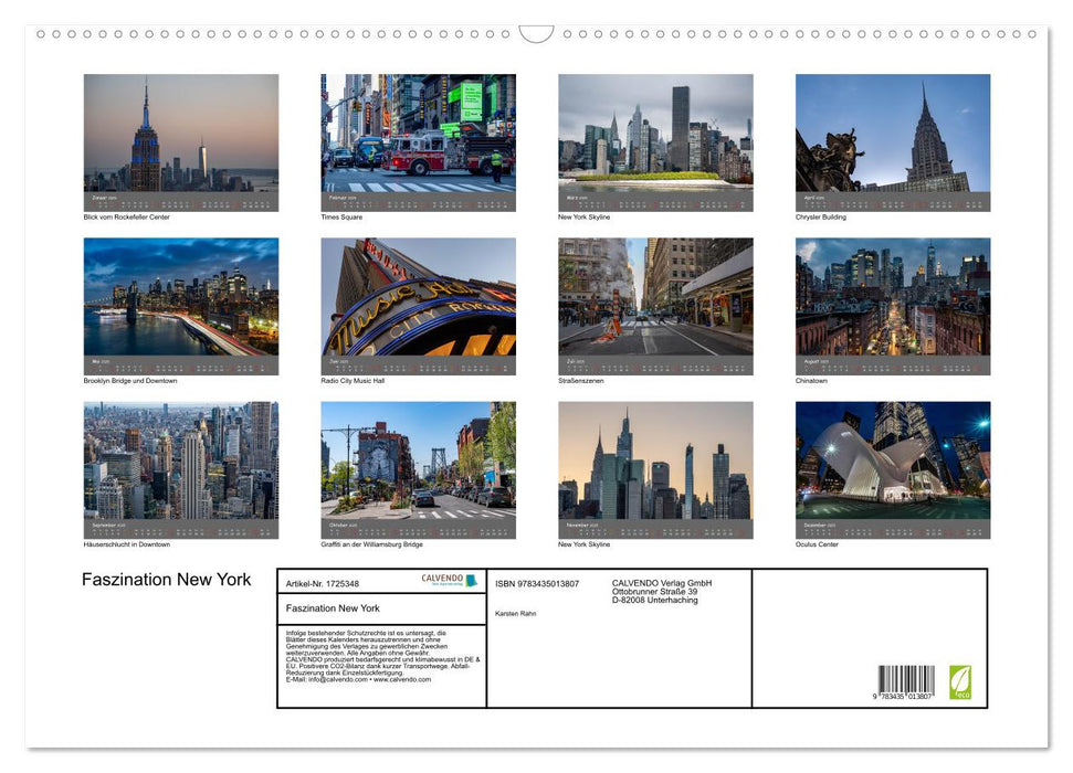 Faszination New York (CALVENDO Wandkalender 2025)