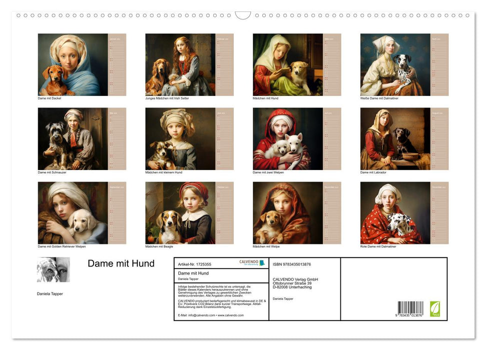 Dame mit Hund (CALVENDO Wandkalender 2025)