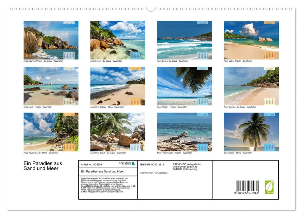 Ein Paradies aus Sand und Meer (CALVENDO Premium Wandkalender 2025)