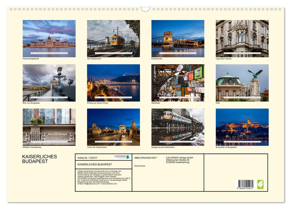 KAISERLICHES BUDAPEST (CALVENDO Wandkalender 2025)