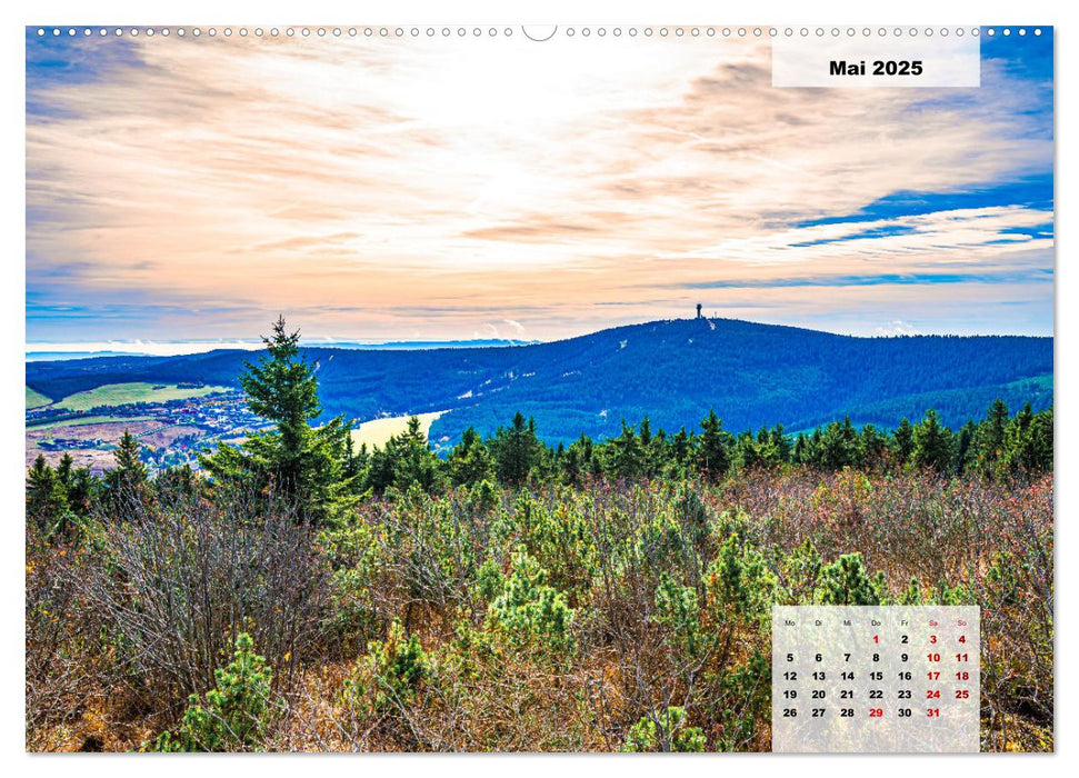 Oberwiesenthal und der Fichtelberg im Erzgebirge (CALVENDO Wandkalender 2025)